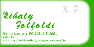 mihaly folfoldi business card